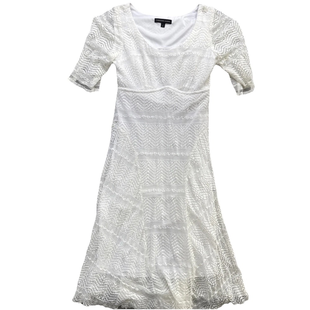 Chris McLaughlin Cream Lace Dress Sz 6 Bridal Shower Cottagecore Vintage Boho